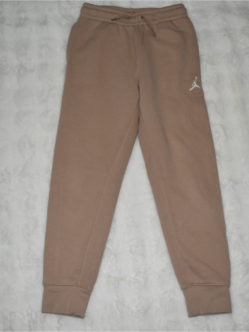 Jordan Kids Tan Fleece Jogger Pants with White Jumpman